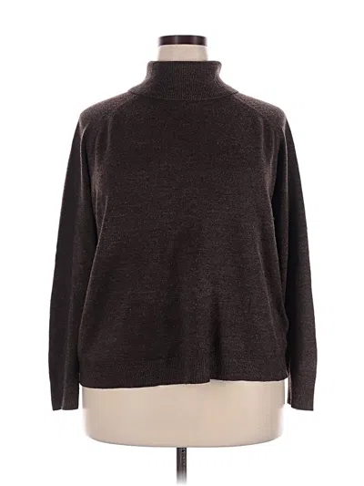 Pre-owned Karen Scott Turtleneck Sweater In Brown