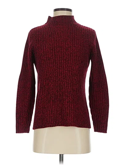 Pre-owned Karen Scott Turtleneck Sweater In Burgundy