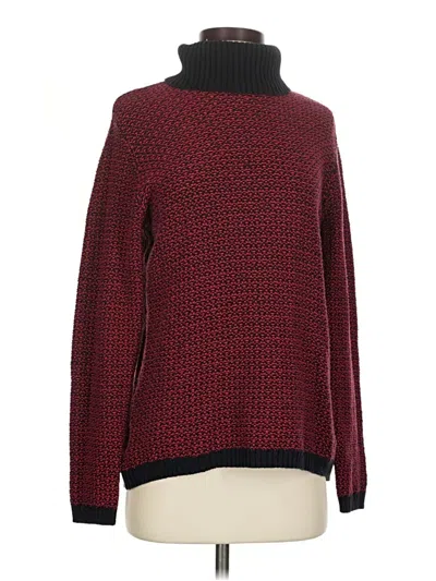 Pre-owned Karen Scott Turtleneck Sweater In Burgundy