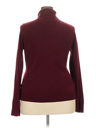 Pre-owned Karen Scott Turtleneck Sweater In Burgundy