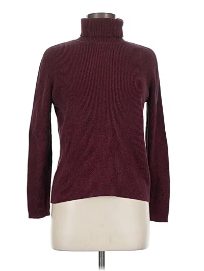Pre-owned Karen Scott Turtleneck Sweater In Burgundy