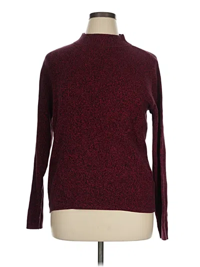 Pre-owned Karen Scott Turtleneck Sweater In Burgundy
