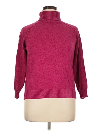 Pre-owned Karen Scott Turtleneck Sweater In Burgundy