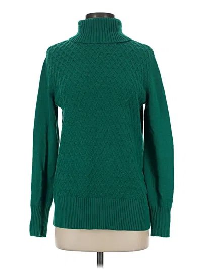 Pre-owned Karen Scott Turtleneck Sweater In Green