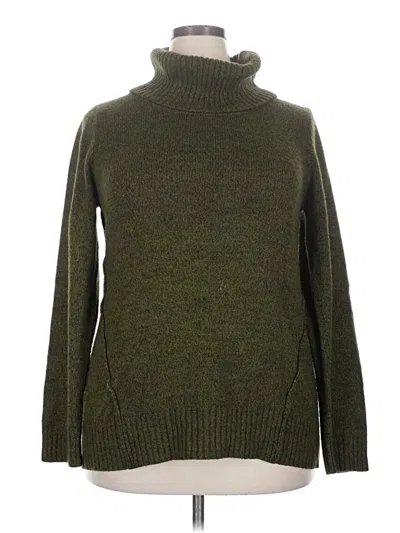 Pre-owned Karen Scott Turtleneck Sweater In Green