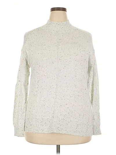 Pre-owned Karen Scott Turtleneck Sweater In Ivory