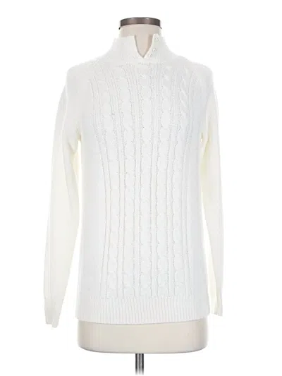 Pre-owned Karen Scott Turtleneck Sweater In Ivory