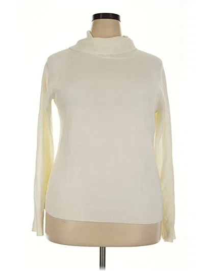 Pre-owned Karen Scott Turtleneck Sweater In Ivory