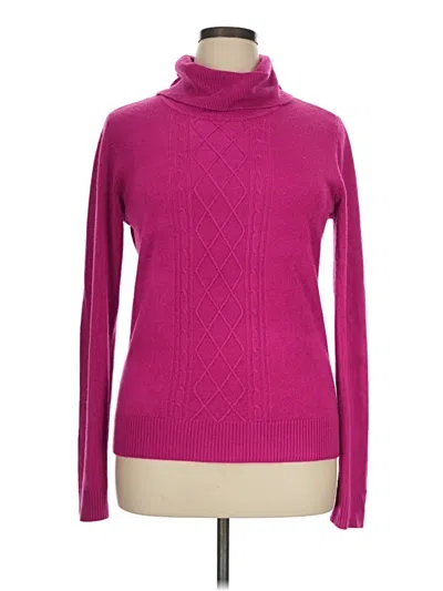 Pre-owned Karen Scott Turtleneck Sweater In Pink