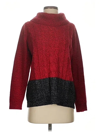 Pre-owned Karen Scott Turtleneck Sweater In Red