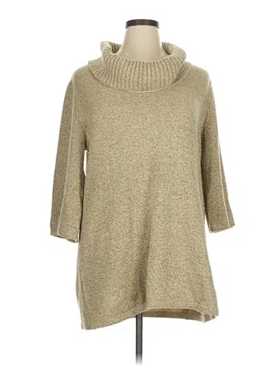 Pre-owned Karen Scott Turtleneck Sweater In Tan