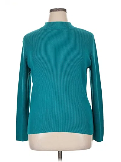 Pre-owned Karen Scott Turtleneck Sweater In Teal