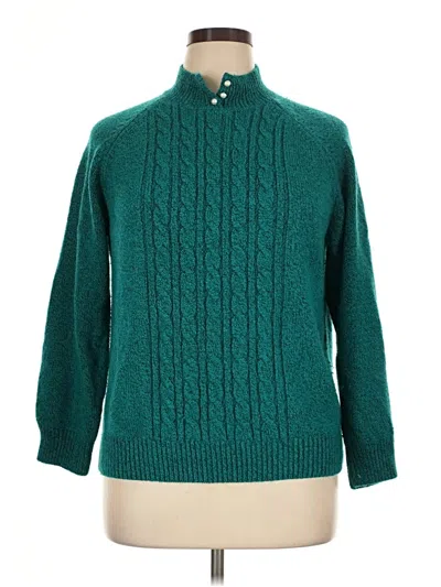 Pre-owned Karen Scott Turtleneck Sweater In Teal