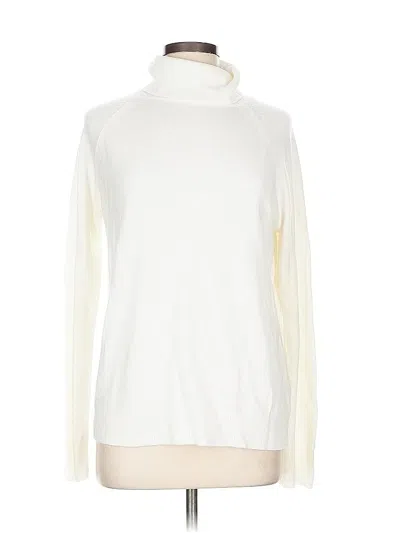 Pre-owned Karen Scott Turtleneck Sweater In White