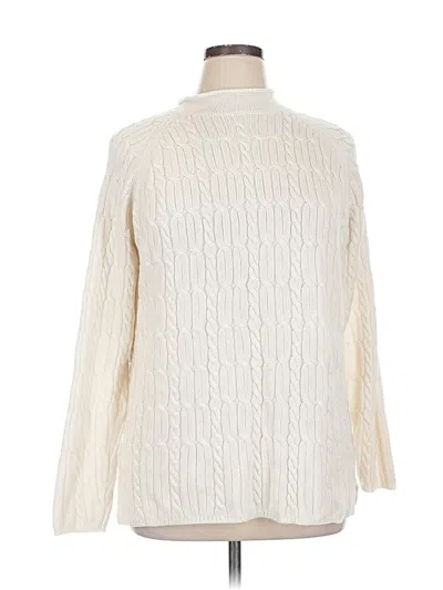 Pre-owned Karen Scott Turtleneck Sweater In White