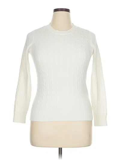 Pre-owned Karen Scott Turtleneck Sweater In White