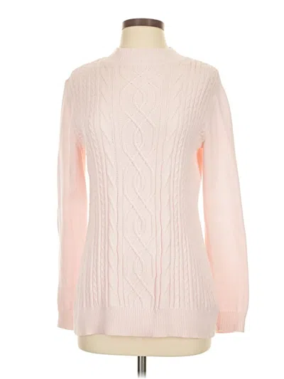 Pre-owned Karen Scott Turtleneck Sweater In White