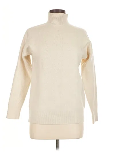 Pre-owned Karen Scott Turtleneck Sweater In White