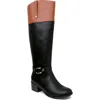 Karen Scott Vickyy Womens Faux Leather Stacked Heel Knee-high Boots In Black