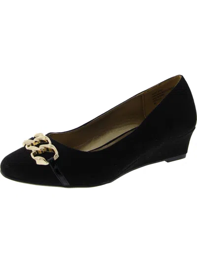 Karen Scott Womens Chain Wedge Wedge Heels In Black