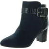 Karen Scott Womens Mixed Media Patent Ankle Boots In Multi