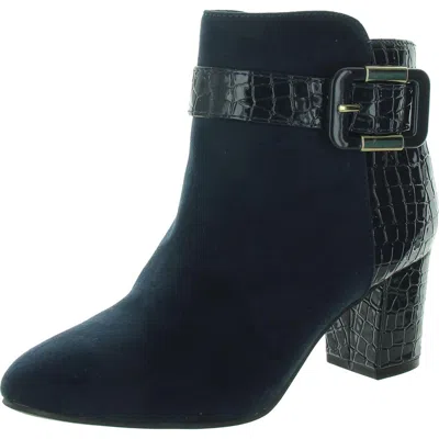 Karen Scott Womens Mixed Media Patent Ankle Boots In Multi