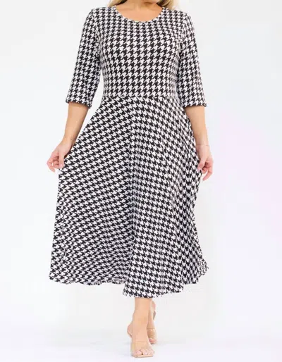 Karen T Design A-line Midi Dress In Black In Multi