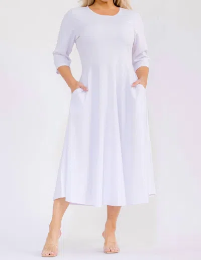 Karen T Design A-line Midi Dress In White