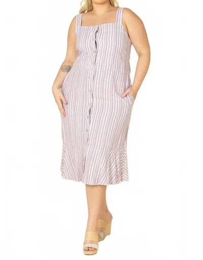 Karen T Design Allure Escape Dress In Lavender Stripe In Multi