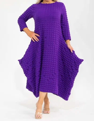 Karen T Design Bubble Fabric Maxi Dress In Violet In Multi