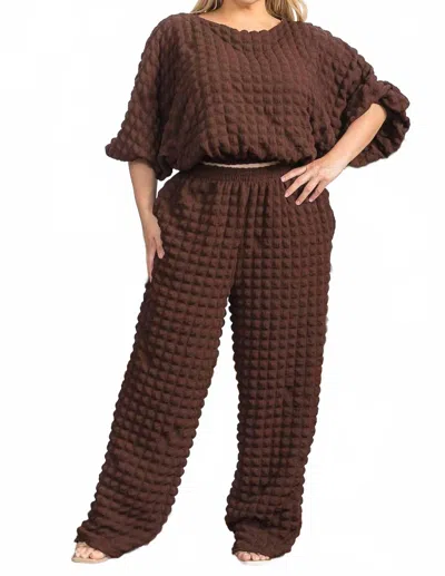 Karen T Design Bubble Texture 2 Pieces Set In Brown
