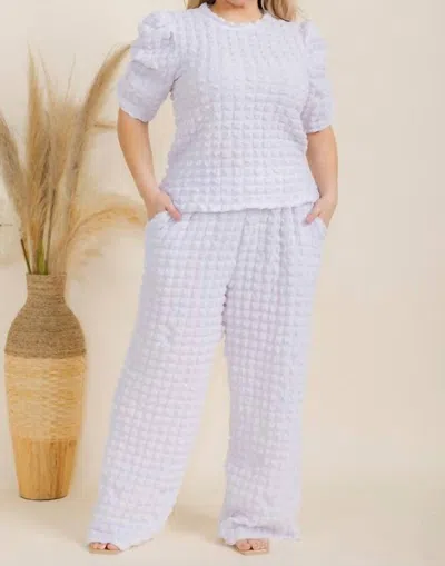 Karen T Design Bubble Textured Two-piece Set In White In Neutral