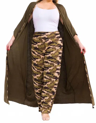 Karen T Design Camo Print Pants Set In Green Multi