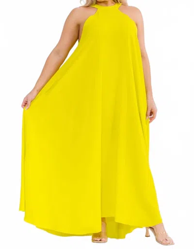Karen T Design Flowy Maxi Dress In Yellow