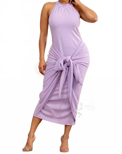 Karen T Design Halter Neck Maxi Dress In Lavender In Purple
