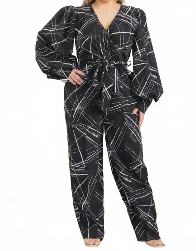 Karen T Design Long Bubble Sleeve Jumpsuit In Black