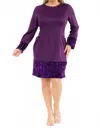 Karen T Design Mini Dress With Sequin Details In Purple In Purple