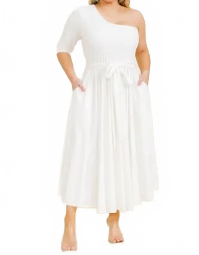 Karen T Design One Shoulder Dress In White