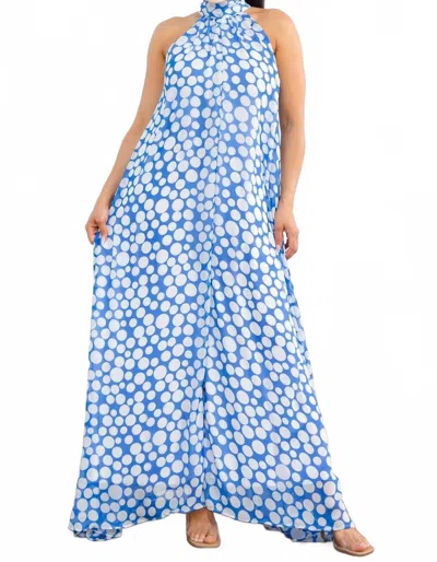 Karen T Design Polka Dots Halter Jumpsuit In Blue
