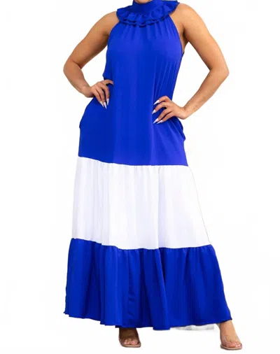 Karen T Design Sleeveless Maxi Dress In Royal Blue