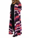 Karen T Design Striped Long Sleeve Cardigan In Multi In Multi