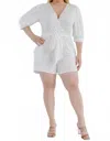 Karen T Design Tie-up Detailed Romper In White In White