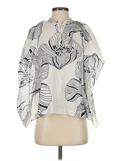 Pre-owned Karen Walker 3/4 Sleeve Blouse In Ivory