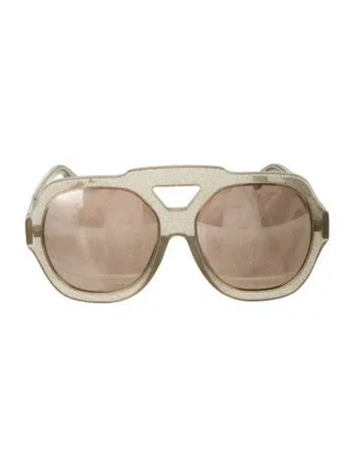 Pre-owned Karen Walker Aviator Tinted Sunglasses In Gold/neutrals