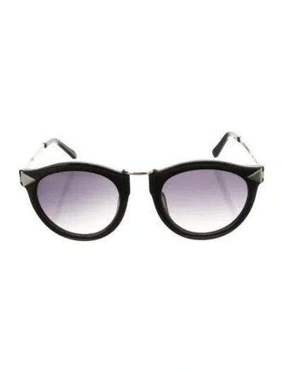 Pre-owned Karen Walker Cat-eye Gradient Sunglasses In Black