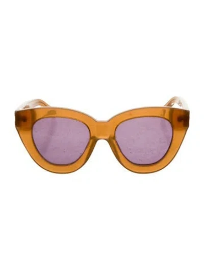 Pre-owned Karen Walker Cat-eye Mirrored Sunglasses In Brown