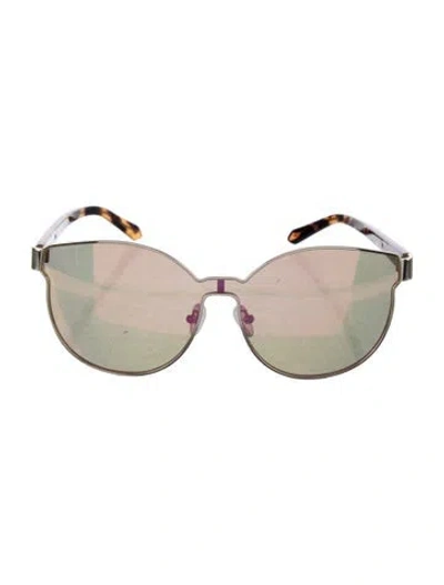 Pre-owned Karen Walker Cat-eye Mirrored Sunglasses In Brown