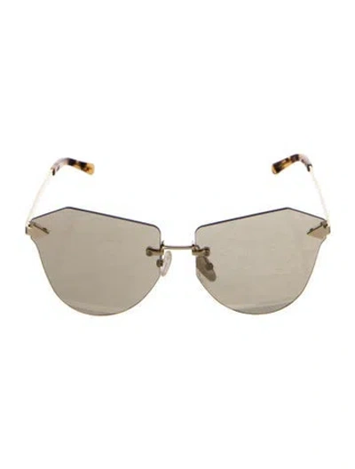 Pre-owned Karen Walker Cat-eye Mirrored Sunglasses In Gold