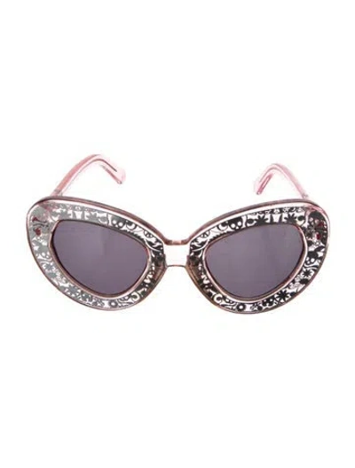 Pre-owned Karen Walker Cat-eye Mirrored Sunglasses In Pink