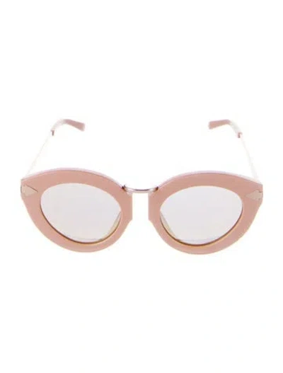 Pre-owned Karen Walker Cat-eye Mirrored Sunglasses In Pink